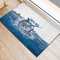 Blue Marlin Fishing Costa Rica Rubber Doormat Makaira Nigricans Deep Sea Fishing