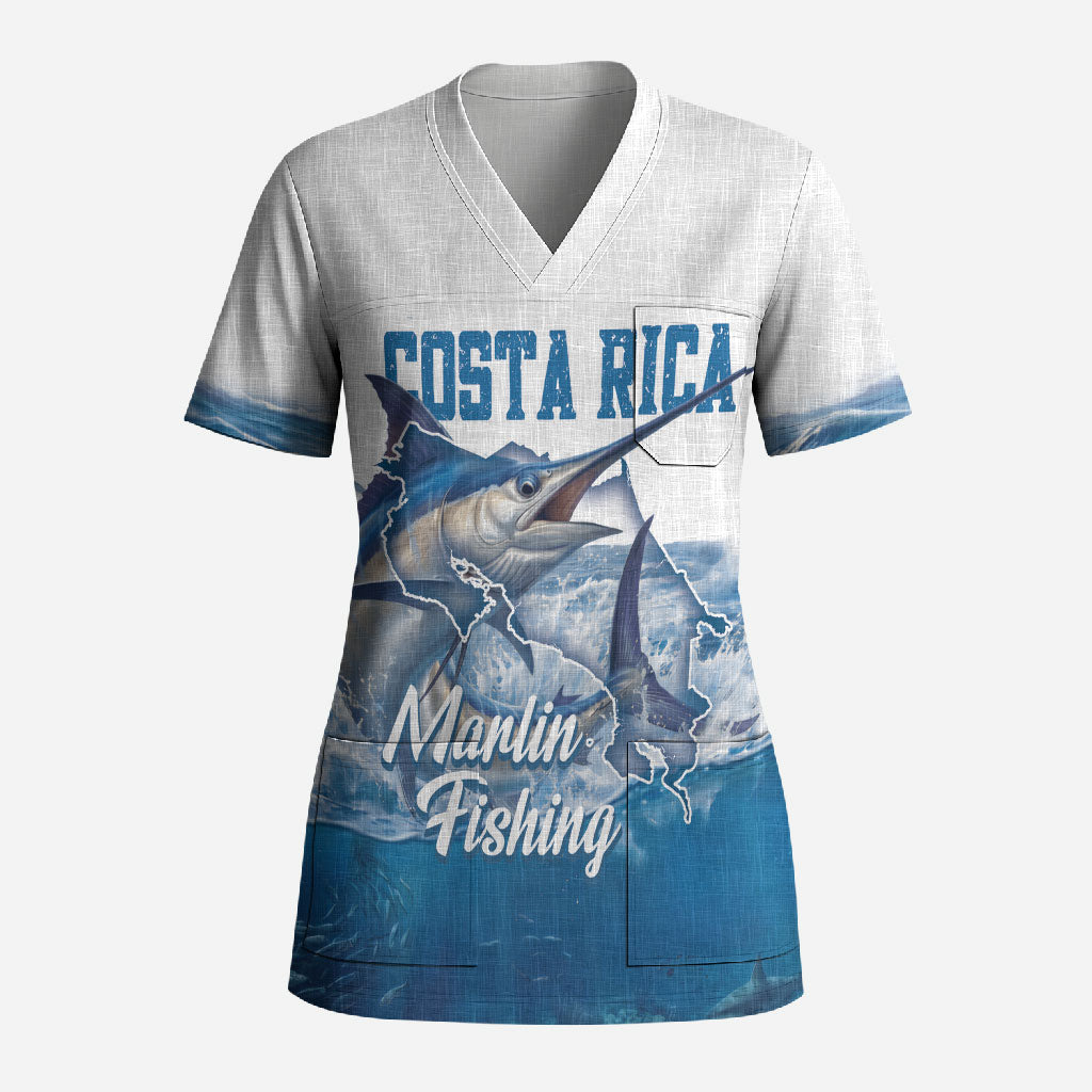 Blue Marlin Fishing Costa Rica Scrub Top Makaira Nigricans Deep Sea Fishing