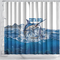Blue Marlin Fishing Costa Rica Shower Curtain Makaira Nigricans Deep Sea Fishing