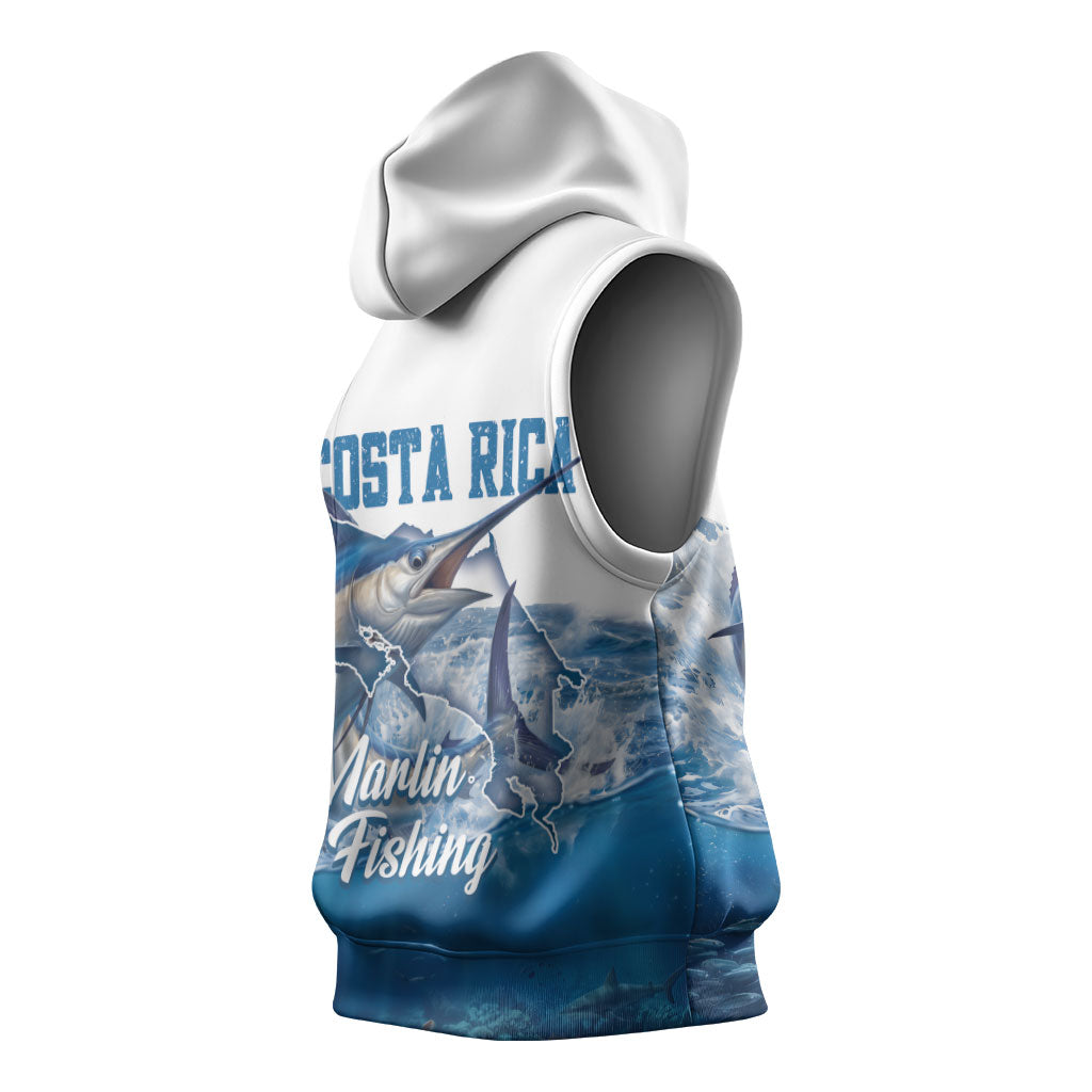 Blue Marlin Fishing Costa Rica Sleeveless Hoodie Makaira Nigricans Deep Sea Fishing