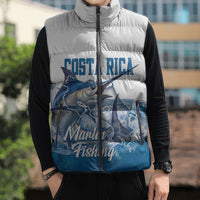 Blue Marlin Fishing Costa Rica Sleeveless Puffer Jacket Makaira Nigricans Deep Sea Fishing