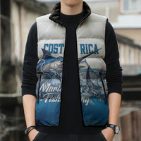 Blue Marlin Fishing Costa Rica Sleeveless Puffer Jacket Makaira Nigricans Deep Sea Fishing