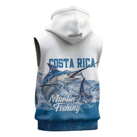 Blue Marlin Fishing Costa Rica Sleeveless Zip Hoodie Makaira Nigricans Deep Sea Fishing