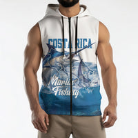 Blue Marlin Fishing Costa Rica Sleeveless Zip Hoodie Makaira Nigricans Deep Sea Fishing