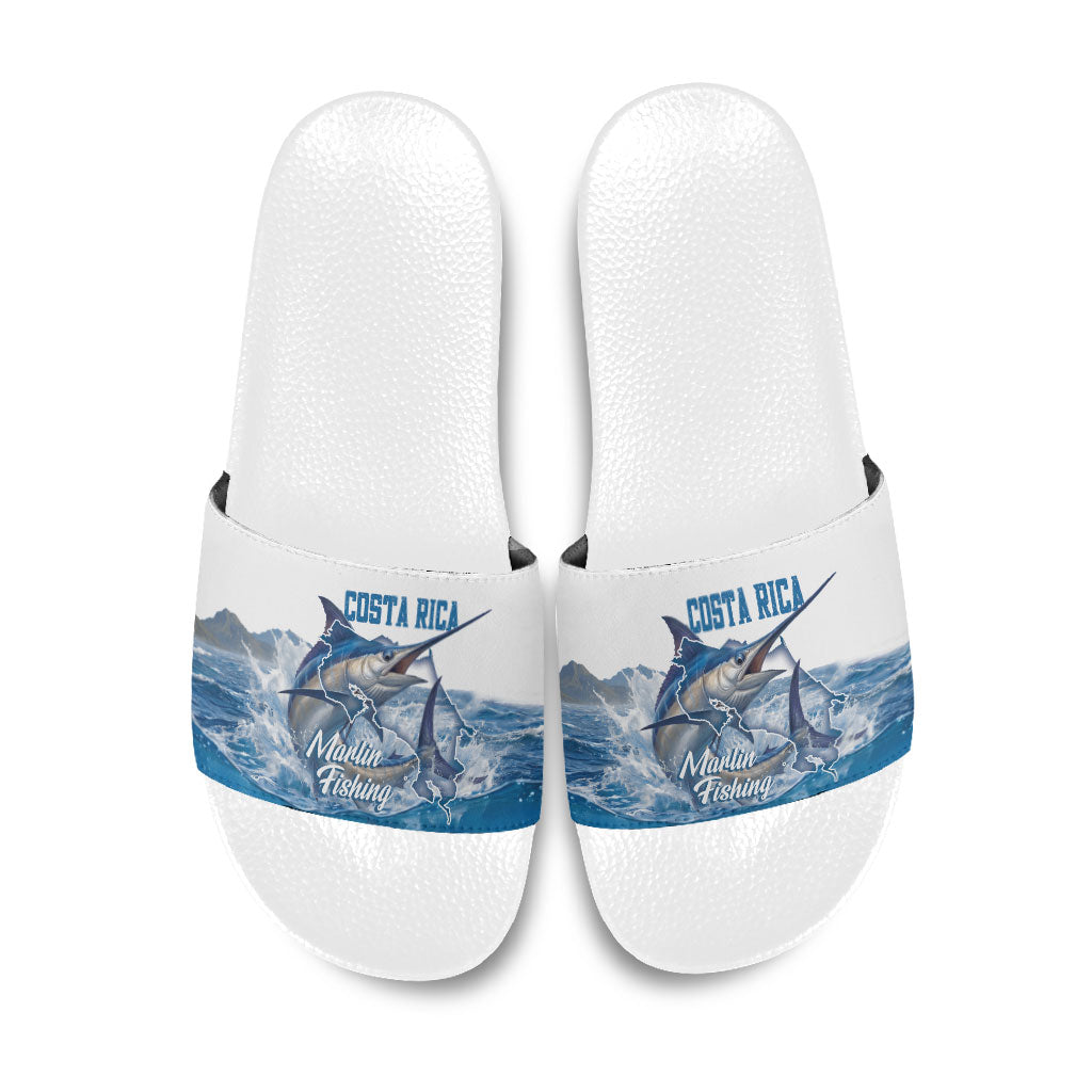 Blue Marlin Fishing Costa Rica Slide Sandals Makaira Nigricans Deep Sea Fishing