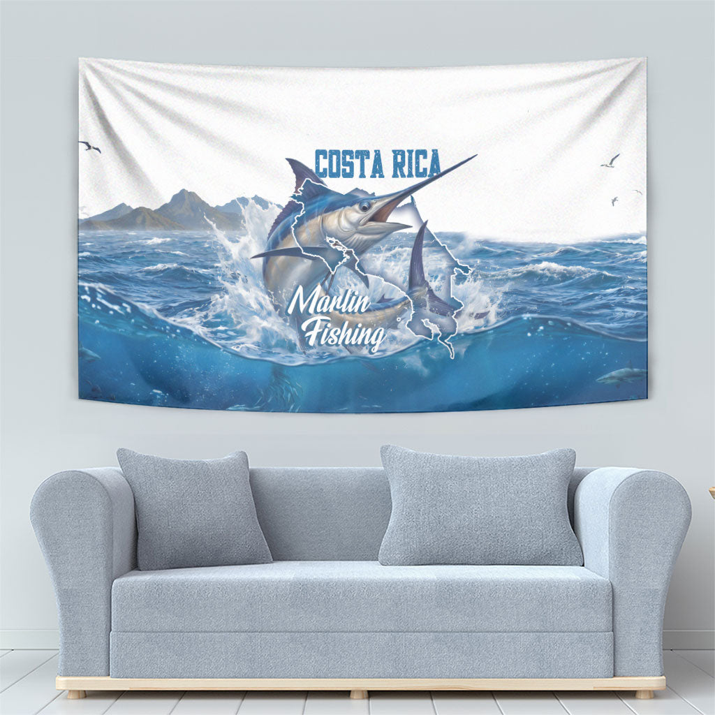 Blue Marlin Fishing Costa Rica Tapestry Makaira Nigricans Deep Sea Fishing