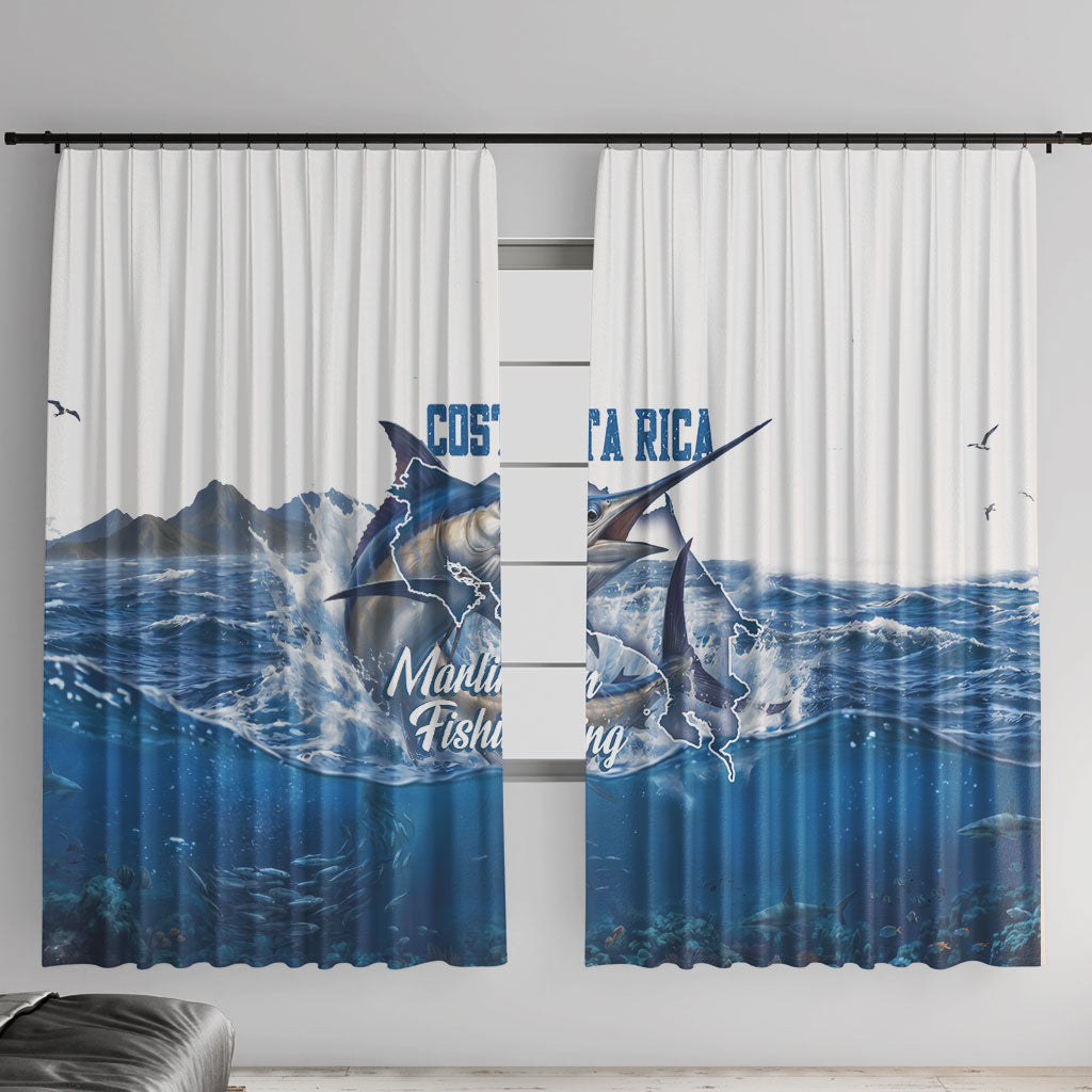 Blue Marlin Fishing Costa Rica Window Curtain Makaira Nigricans Deep Sea Fishing