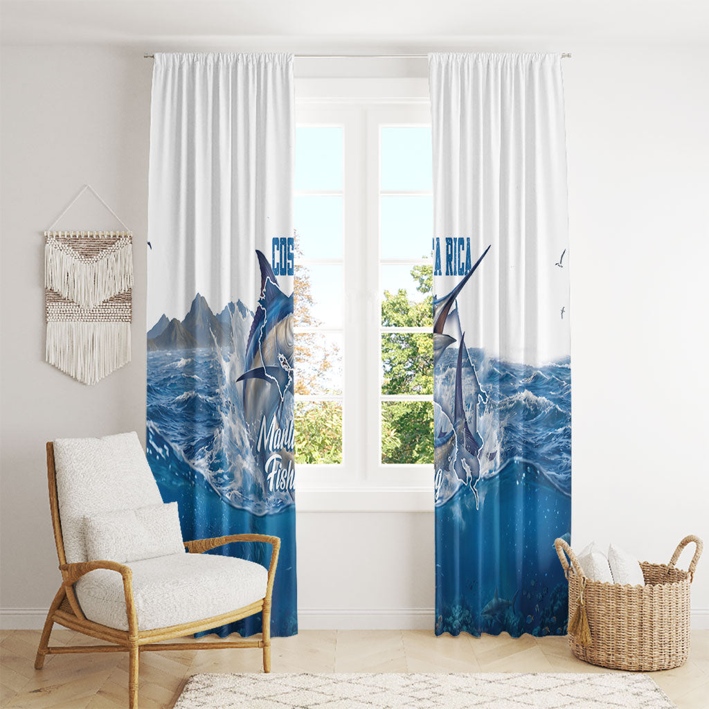 Blue Marlin Fishing Costa Rica Window Curtain Makaira Nigricans Deep Sea Fishing