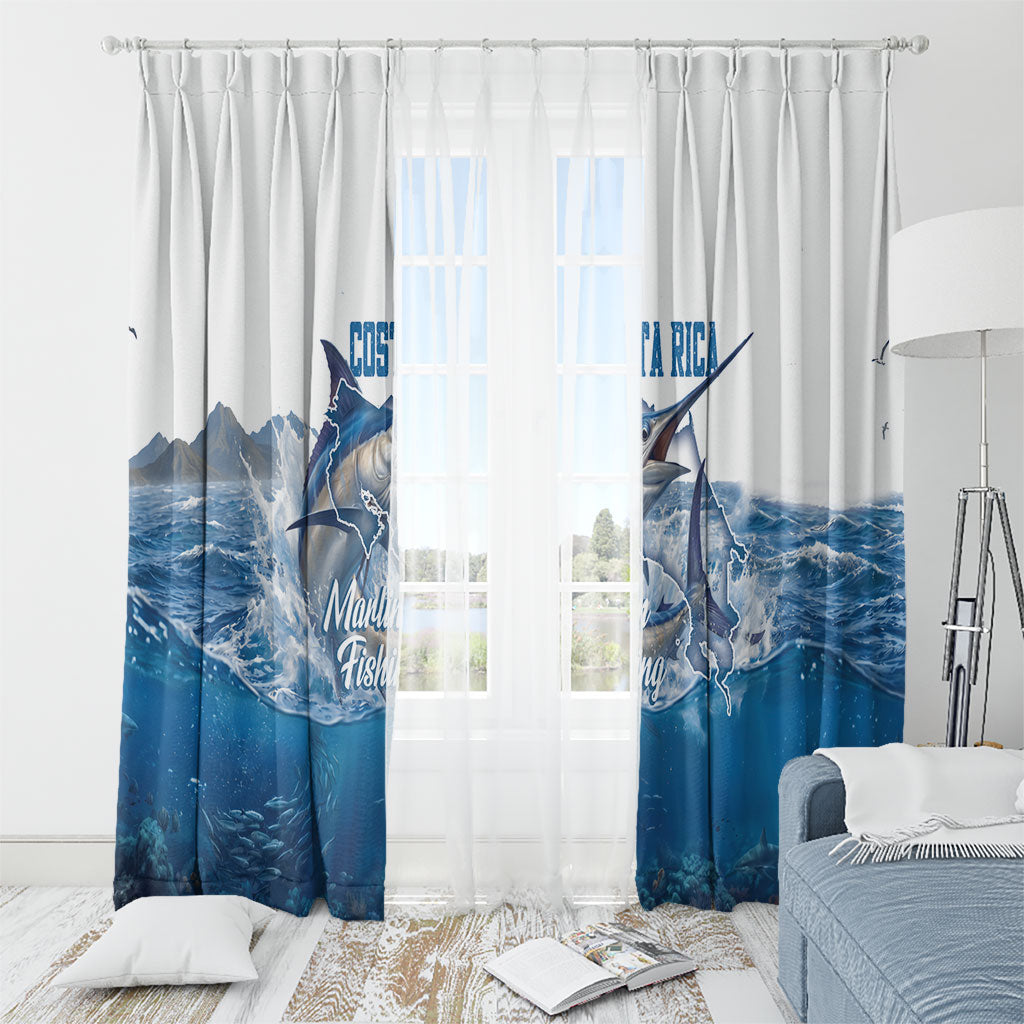 Blue Marlin Fishing Costa Rica Window Curtain Makaira Nigricans Deep Sea Fishing