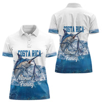 Blue Marlin Fishing Costa Rica Women Polo Shirt Makaira Nigricans Deep Sea Fishing