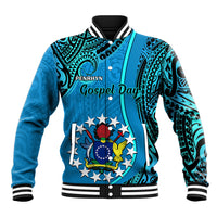13 March Penrhyn Island Gospel Day Baseball Jacket Cook Islands Tribal Pattern - Wonder Print Shop