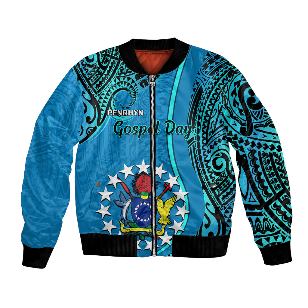 13 March Penrhyn Island Gospel Day Bomber Jacket Cook Islands Tribal Pattern - Wonder Print Shop