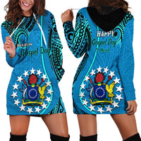 13 March Penrhyn Island Gospel Day Hoodie Dress Cook Islands Tribal Pattern - Wonder Print Shop