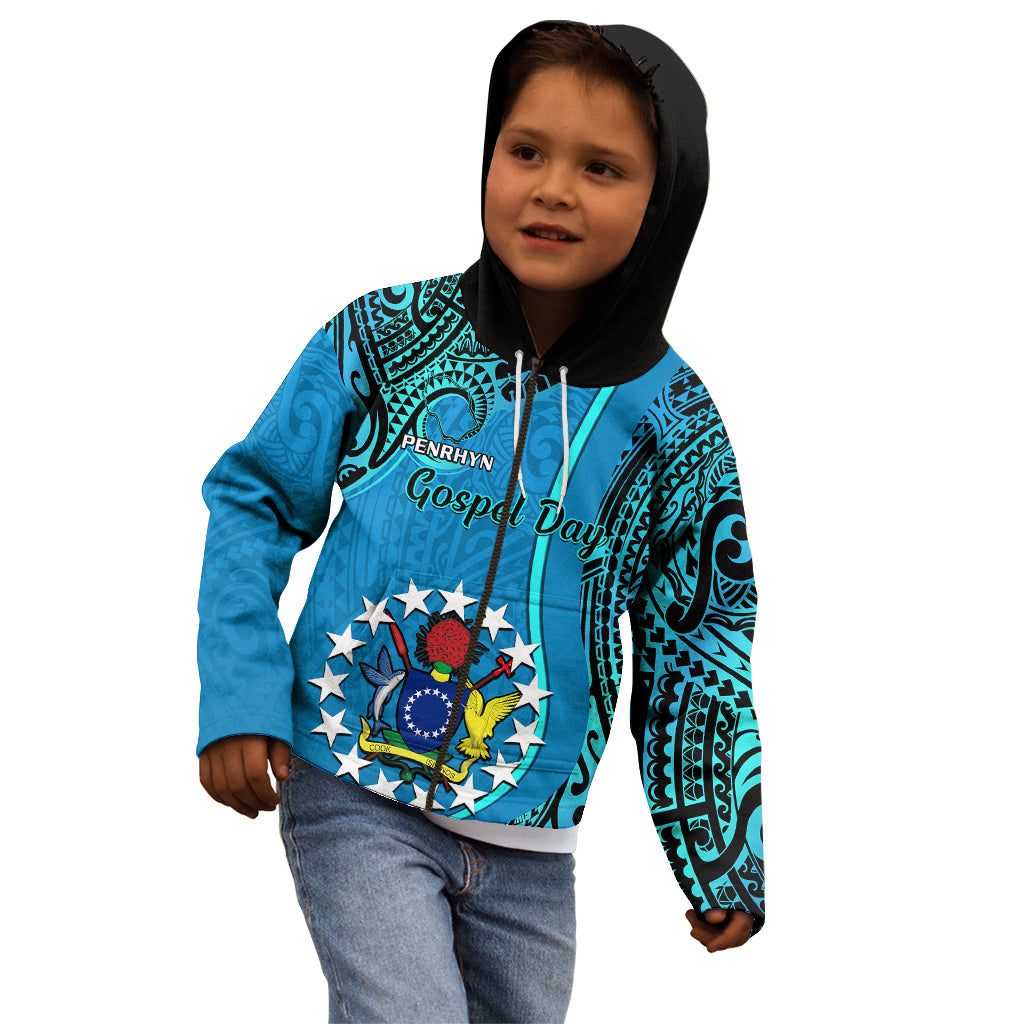 13 March Penrhyn Island Gospel Day Kid Hoodie Cook Islands Tribal Pattern - Wonder Print Shop