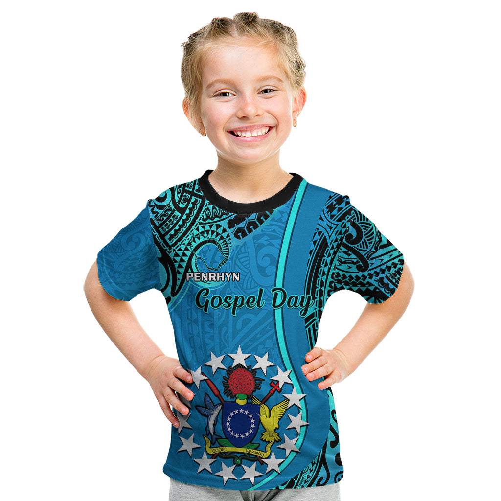 13 March Penrhyn Island Gospel Day Kid T Shirt Cook Islands Tribal Pattern - Wonder Print Shop