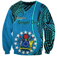 13 March Penrhyn Island Gospel Day Sweatshirt Cook Islands Tribal Pattern - Wonder Print Shop