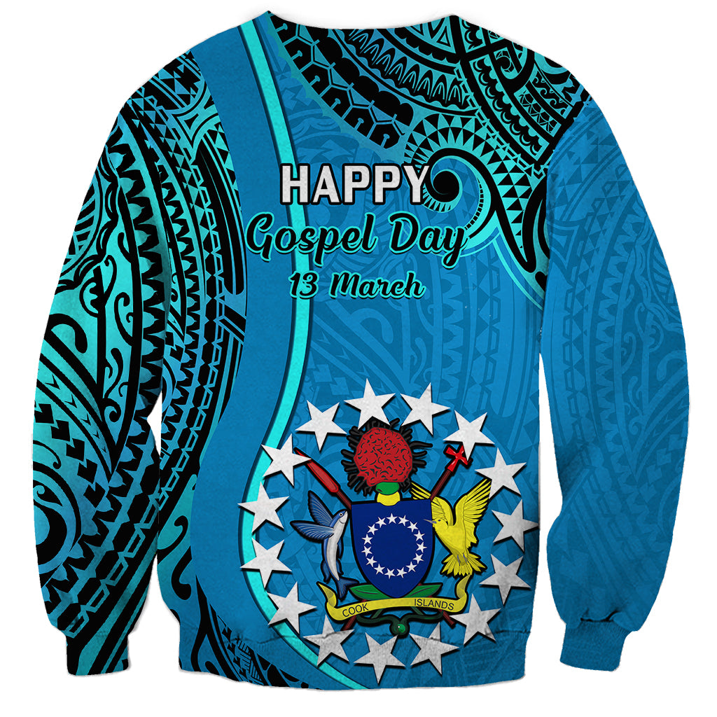 13 March Penrhyn Island Gospel Day Sweatshirt Cook Islands Tribal Pattern - Wonder Print Shop