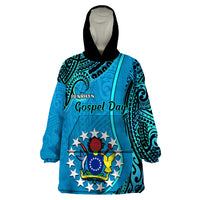 13 March Penrhyn Island Gospel Day Wearable Blanket Hoodie Cook Islands Tribal Pattern - Wonder Print Shop
