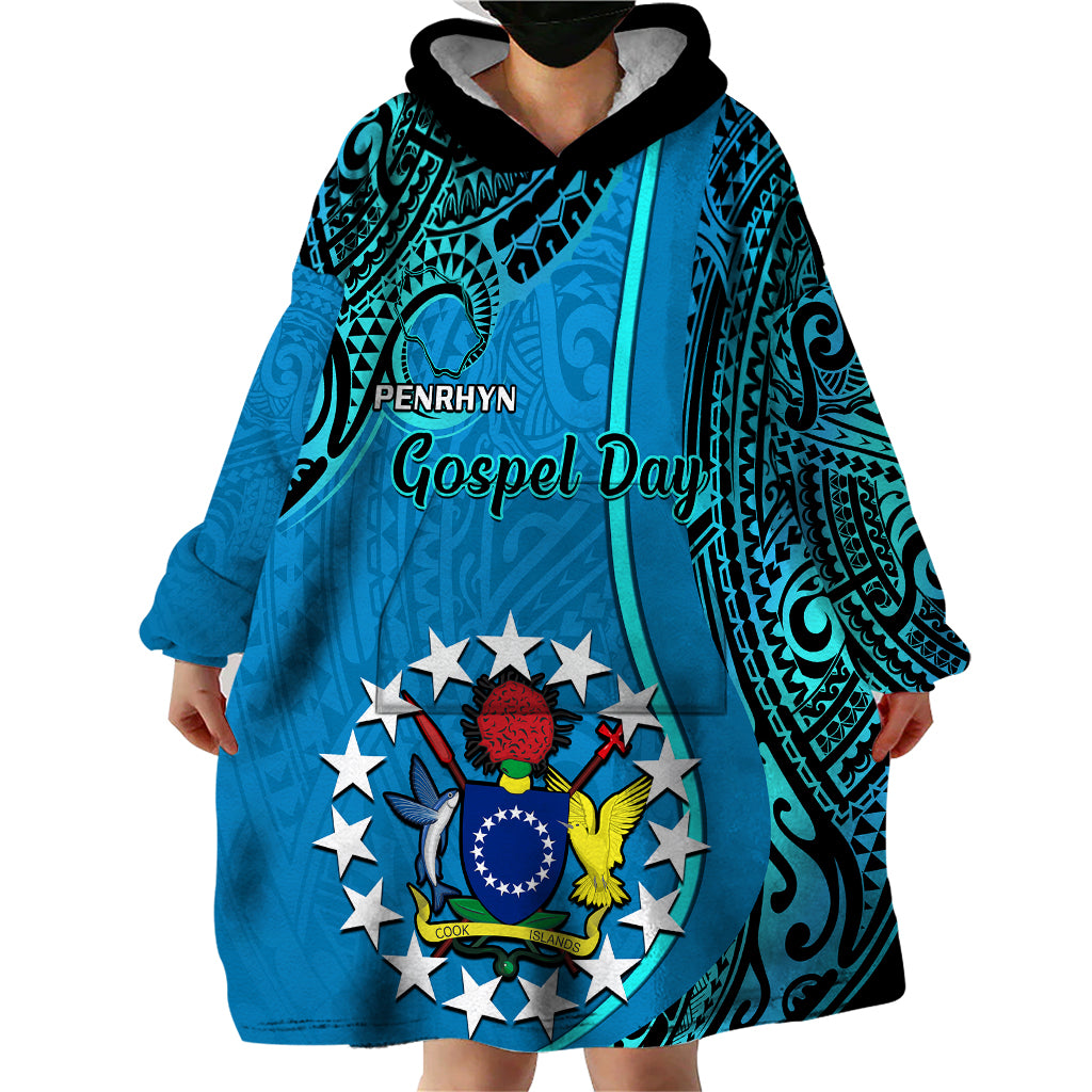 13 March Penrhyn Island Gospel Day Wearable Blanket Hoodie Cook Islands Tribal Pattern - Wonder Print Shop