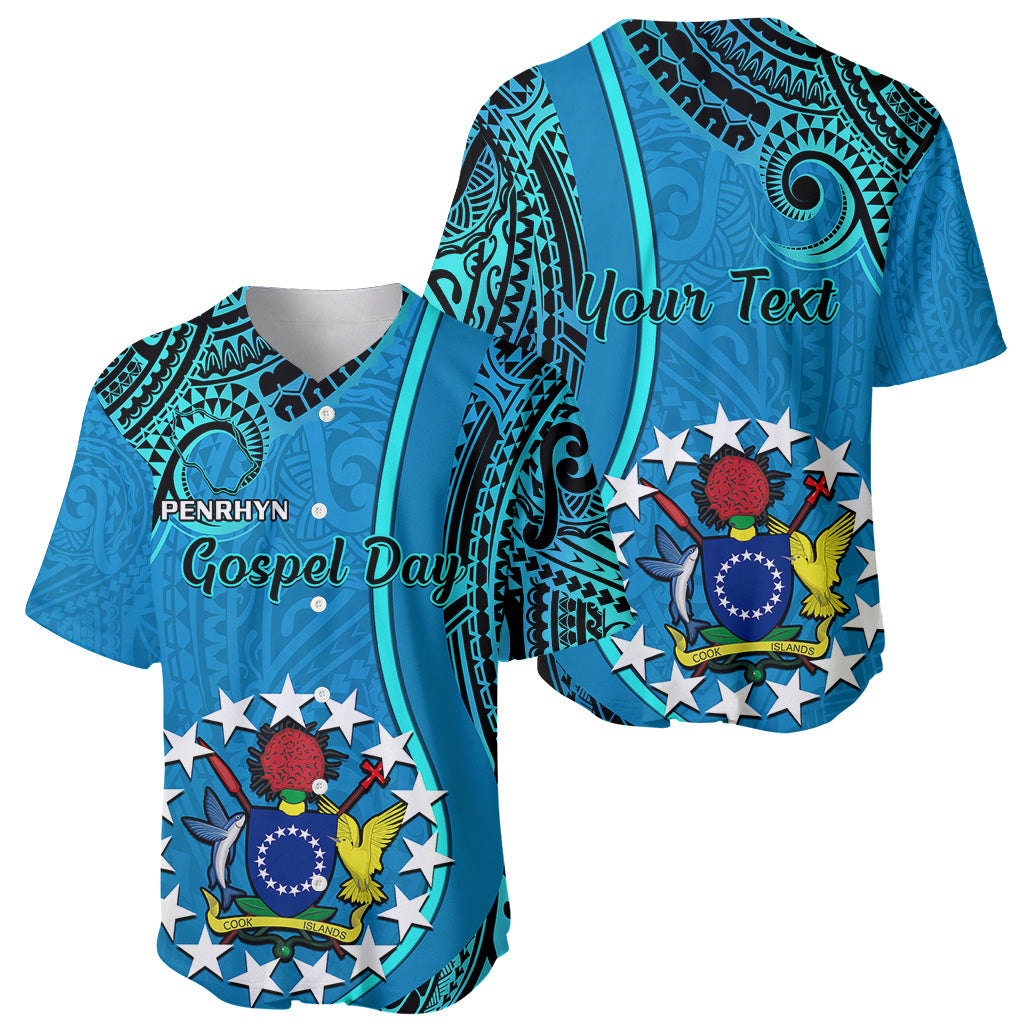 Personalised 13 March Penrhyn Island Gospel Day Baseball Jersey Cook Islands Tribal Pattern - Wonder Print Shop