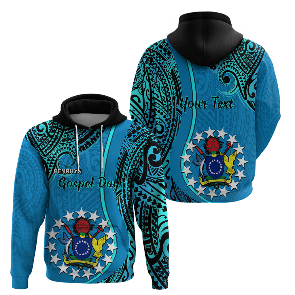 Personalised 13 March Penrhyn Island Gospel Day Hoodie Cook Islands Tribal Pattern - Wonder Print Shop
