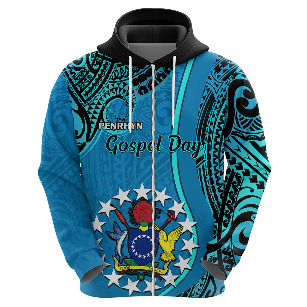 Personalised 13 March Penrhyn Island Gospel Day Hoodie Cook Islands Tribal Pattern - Wonder Print Shop