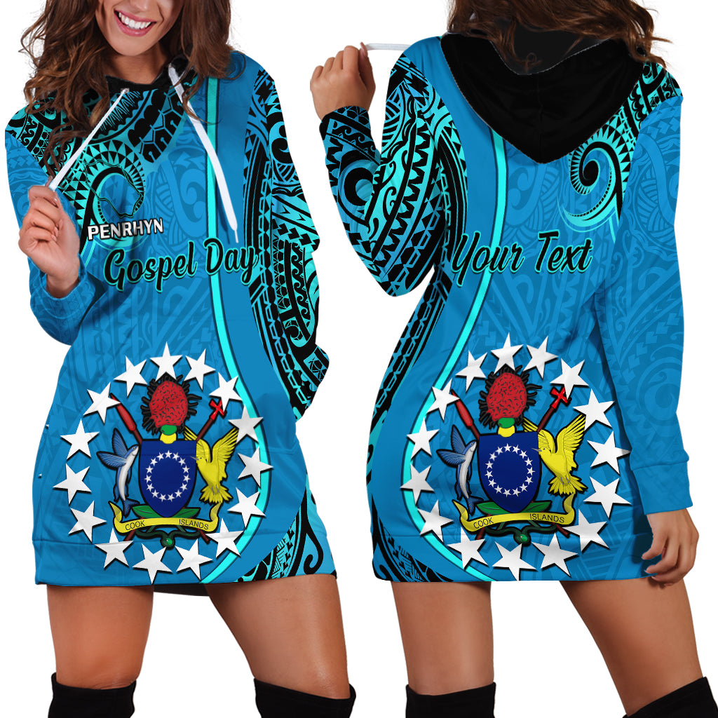 Personalised 13 March Penrhyn Island Gospel Day Hoodie Dress Cook Islands Tribal Pattern - Wonder Print Shop