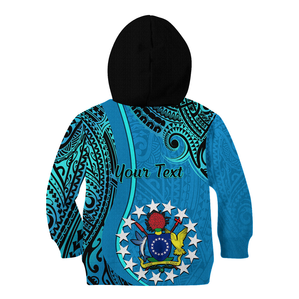 Personalised 13 March Penrhyn Island Gospel Day Kid Hoodie Cook Islands Tribal Pattern - Wonder Print Shop