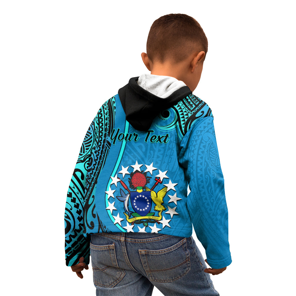 Personalised 13 March Penrhyn Island Gospel Day Kid Hoodie Cook Islands Tribal Pattern - Wonder Print Shop