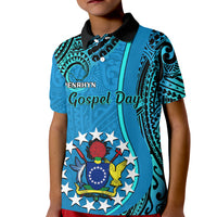 Personalised 13 March Penrhyn Island Gospel Day Kid Polo Shirt Cook Islands Tribal Pattern - Wonder Print Shop