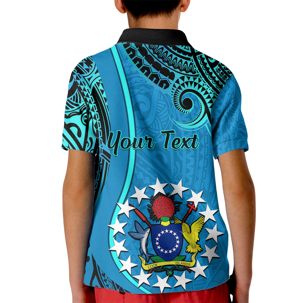 Personalised 13 March Penrhyn Island Gospel Day Kid Polo Shirt Cook Islands Tribal Pattern - Wonder Print Shop