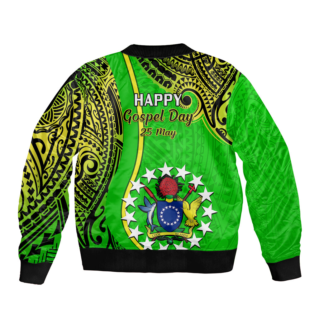 25 May Palmerston Island Gospel Day Sleeve Zip Bomber Jacket Cook Islands Tribal Pattern - Wonder Print Shop