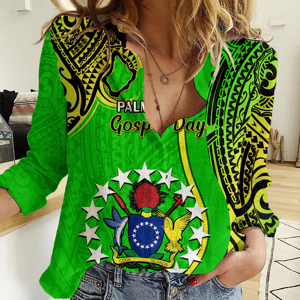 25 May Palmerston Island Gospel Day Women Casual Shirt Cook Islands Tribal Pattern - Wonder Print Shop