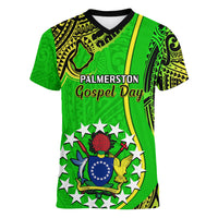 25 May Palmerston Island Gospel Day Women V Neck T Shirt Cook Islands Tribal Pattern - Wonder Print Shop