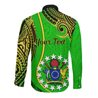 Personalised 25 May Palmerston Island Gospel Day Long Sleeve Button Shirt Cook Islands Tribal Pattern - Wonder Print Shop