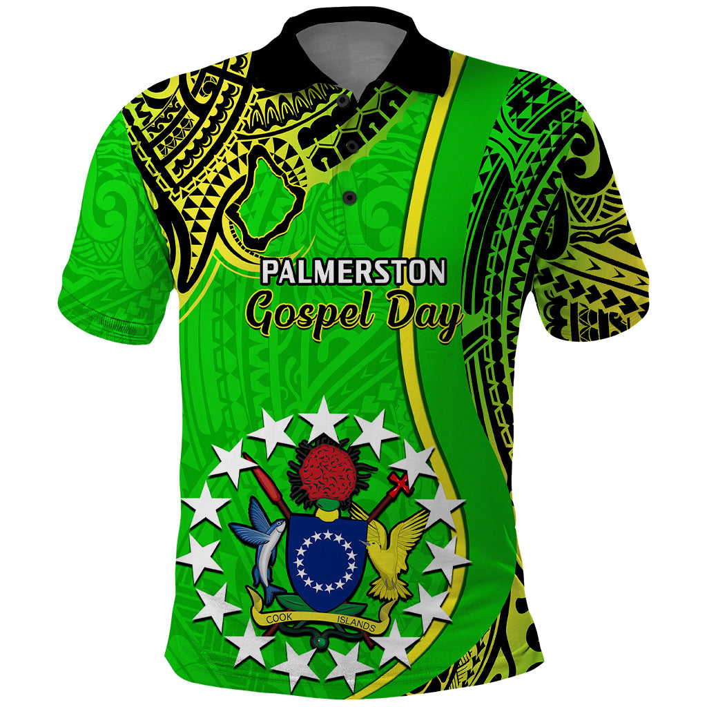 Personalised 25 May Palmerston Island Gospel Day Polo Shirt Cook Islands Tribal Pattern - Wonder Print Shop