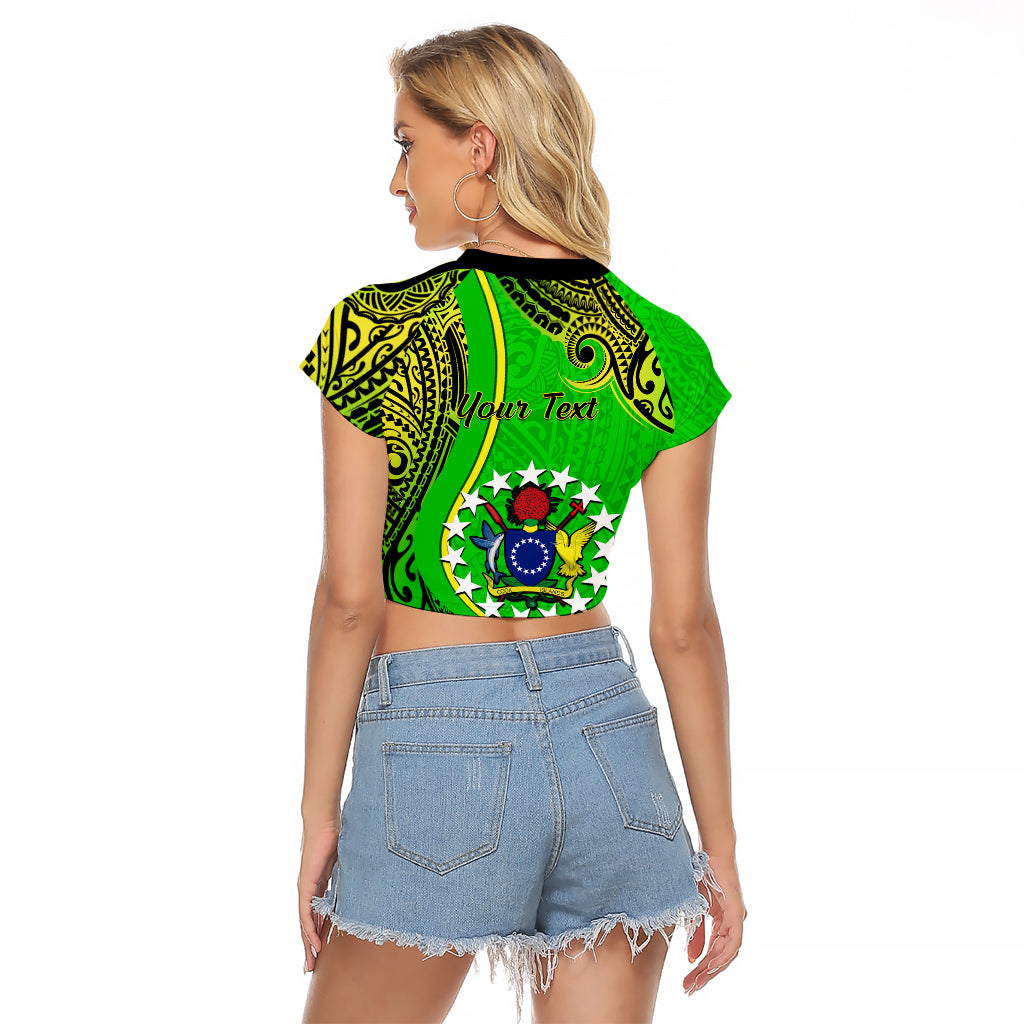 Personalised 25 May Palmerston Island Gospel Day Raglan Cropped T Shirt Cook Islands Tribal Pattern - Wonder Print Shop