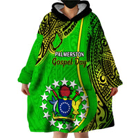 Personalised 25 May Palmerston Island Gospel Day Wearable Blanket Hoodie Cook Islands Tribal Pattern - Wonder Print Shop