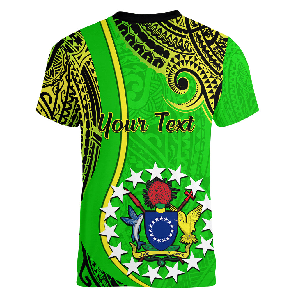 Personalised 25 May Palmerston Island Gospel Day Women V Neck T Shirt Cook Islands Tribal Pattern - Wonder Print Shop