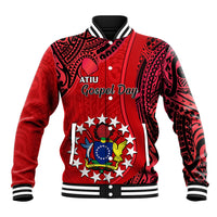20 July Atiu Island Gospel Day Baseball Jacket Cook Islands Tribal Pattern - Wonder Print Shop