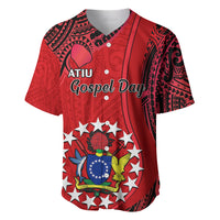 20 July Atiu Island Gospel Day Baseball Jersey Cook Islands Tribal Pattern - Wonder Print Shop