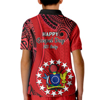 20 July Atiu Island Gospel Day Kid Polo Shirt Cook Islands Tribal Pattern - Wonder Print Shop
