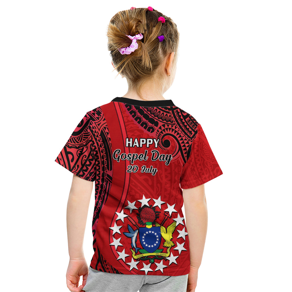 20 July Atiu Island Gospel Day Kid T Shirt Cook Islands Tribal Pattern - Wonder Print Shop