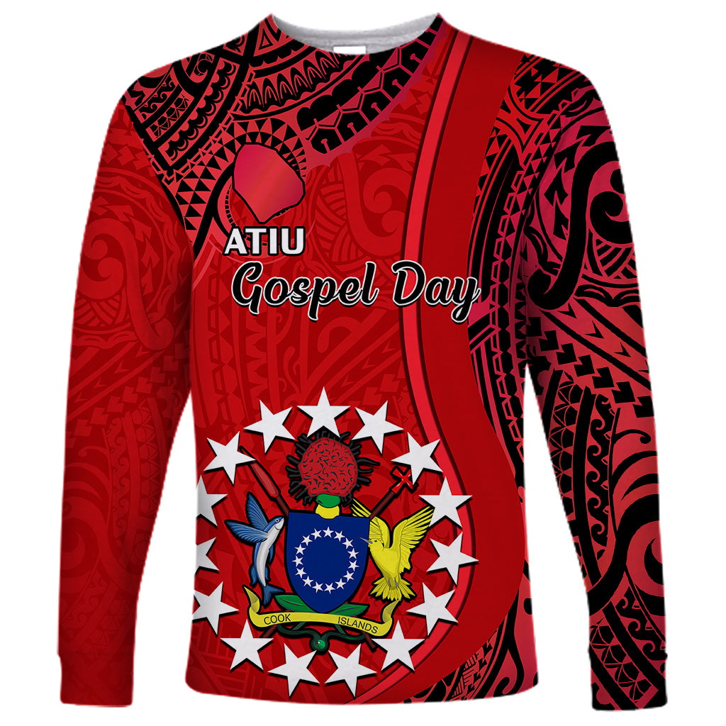 20 July Atiu Island Gospel Day Long Sleeve Shirt Cook Islands Tribal Pattern - Wonder Print Shop