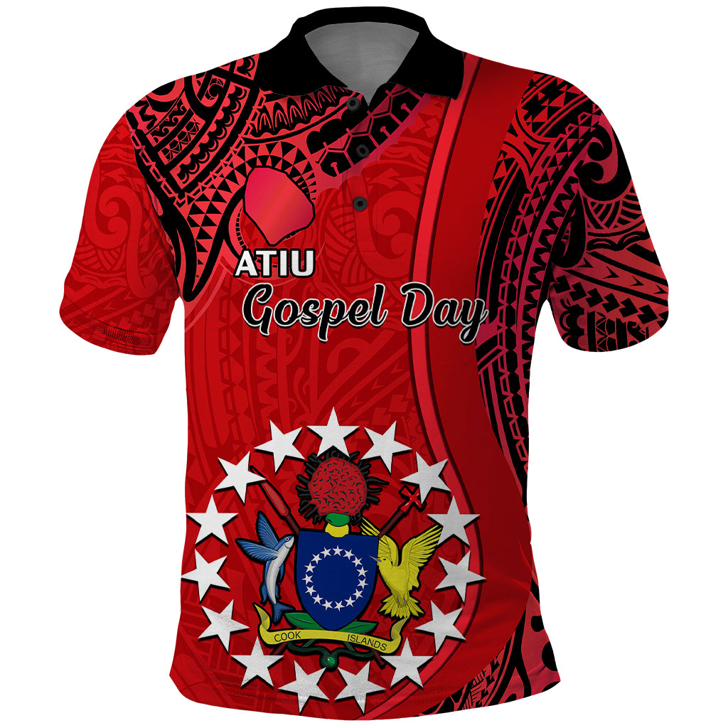 20 July Atiu Island Gospel Day Polo Shirt Cook Islands Tribal Pattern - Wonder Print Shop