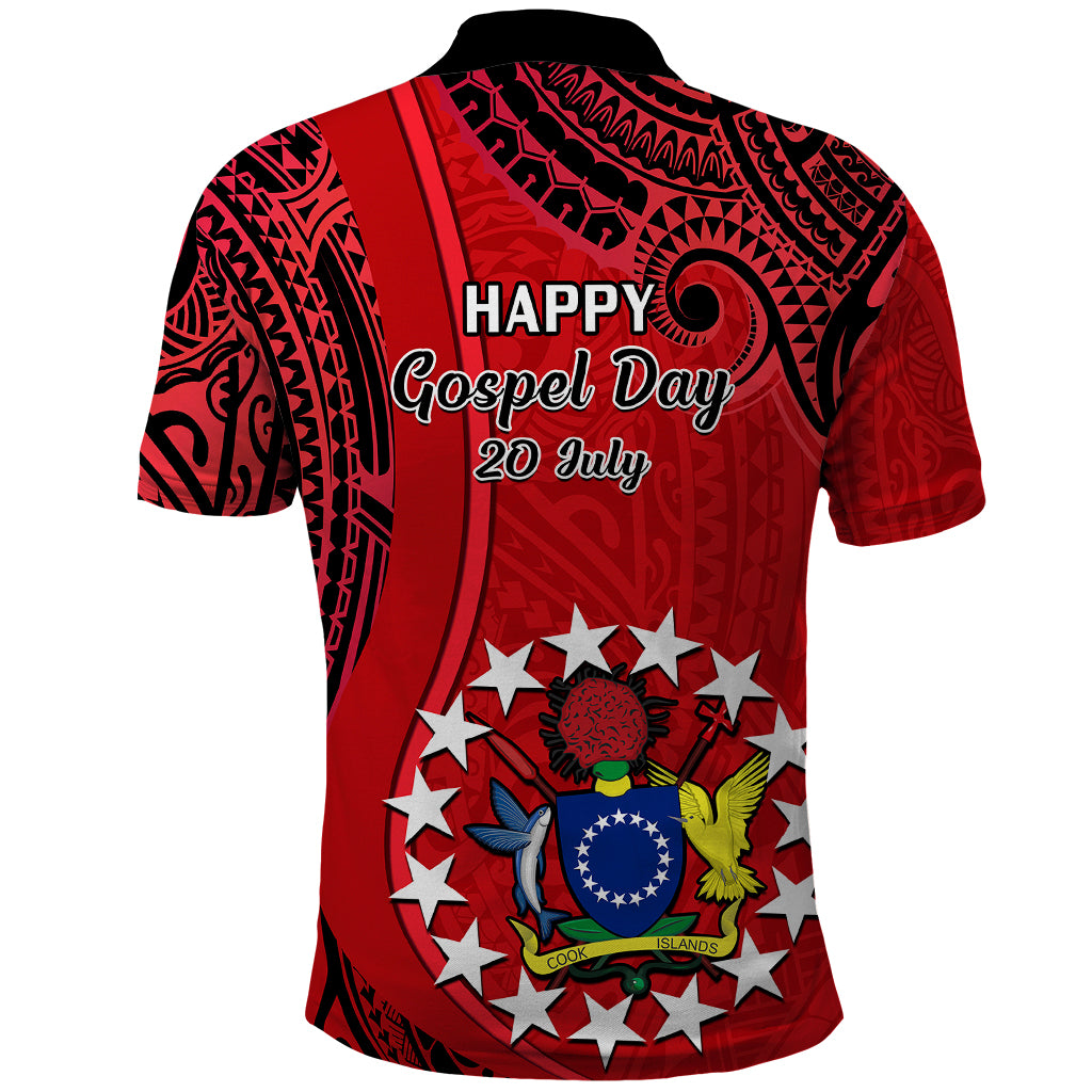 20 July Atiu Island Gospel Day Polo Shirt Cook Islands Tribal Pattern - Wonder Print Shop