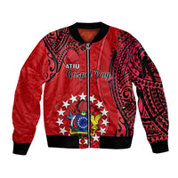 20 July Atiu Island Gospel Day Sleeve Zip Bomber Jacket Cook Islands Tribal Pattern - Wonder Print Shop