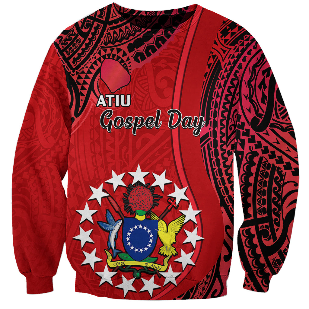 20 July Atiu Island Gospel Day Sweatshirt Cook Islands Tribal Pattern - Wonder Print Shop