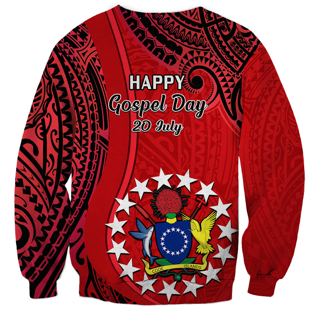20 July Atiu Island Gospel Day Sweatshirt Cook Islands Tribal Pattern - Wonder Print Shop