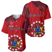 Personalised 20 July Atiu Island Gospel Day Baseball Jersey Cook Islands Tribal Pattern - Wonder Print Shop